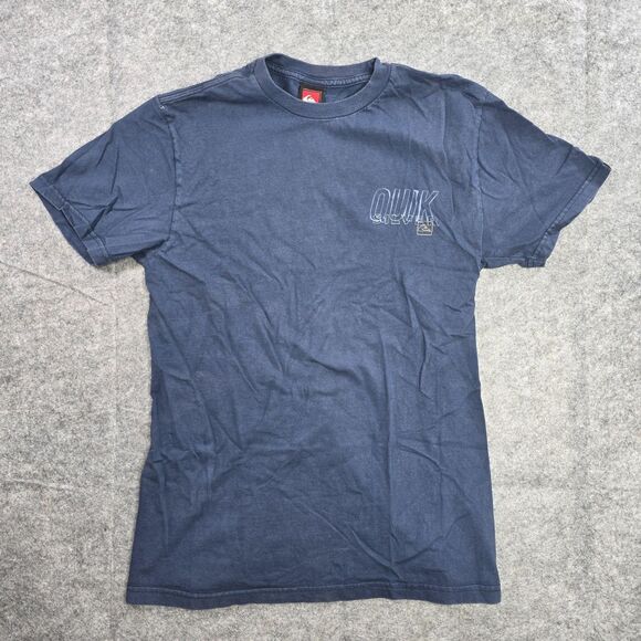 Quiksilver Shirt Mens Medium Blue Graphic Surf Skate Tee Short‎ Sleeve - Picture 2 of 13